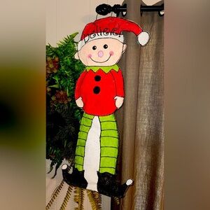 3ft Tall Festive Christmas Holiday Seasonal Santa’s Elf Door Hanger Decoration